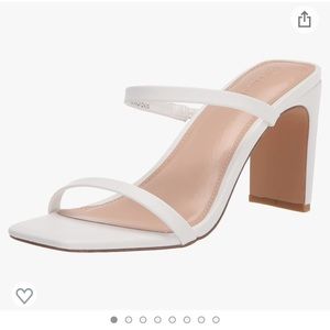 The Drop Women's Avery Square Toe Two Strap High Heeled Sandal